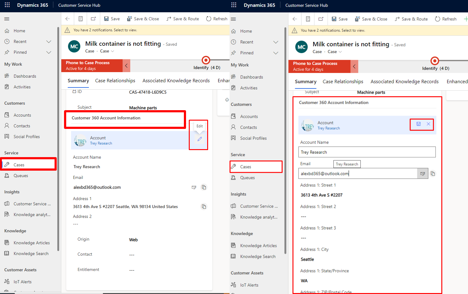 How To Configure Customer Component In D Customer Service