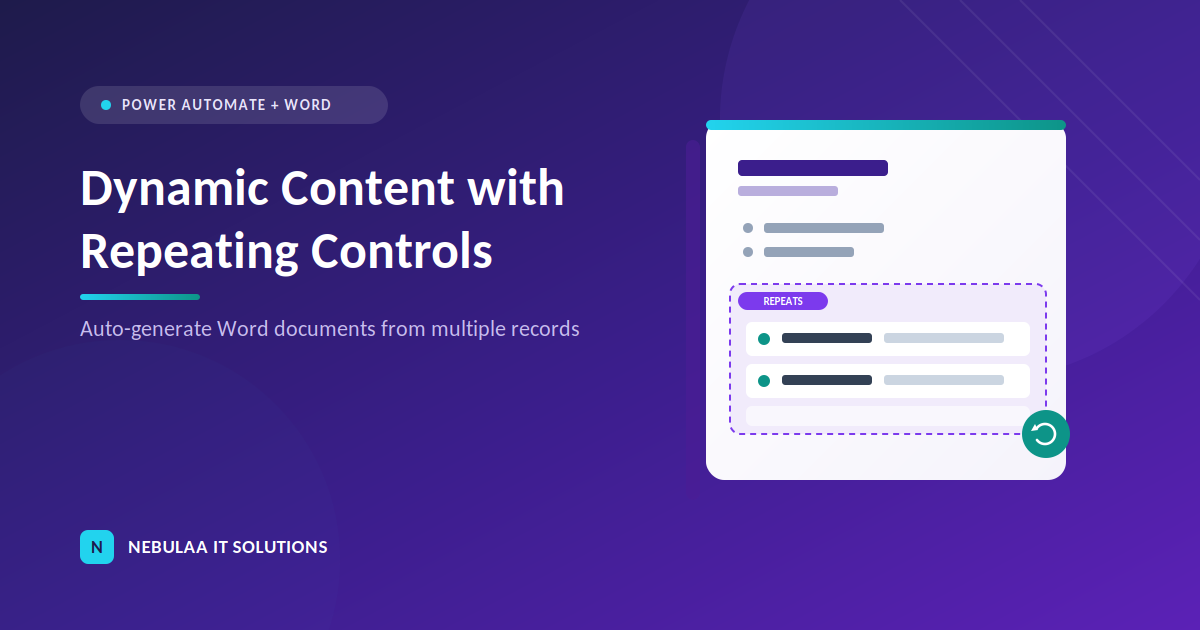 How to Populate Dynamic Content Using Repeating Controls in a Word Document